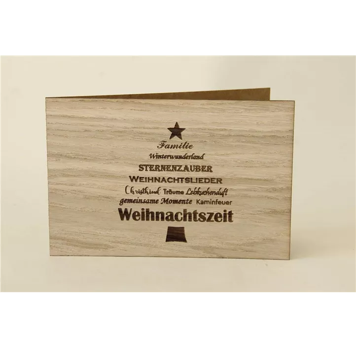 Holzgrußkarte Weihnachten