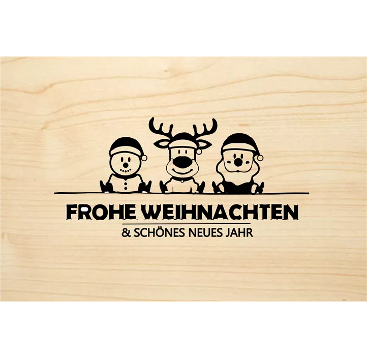 Holzgrußkarte Weihnachten