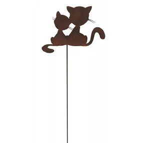 Katzenpaar Romantika auf Stab