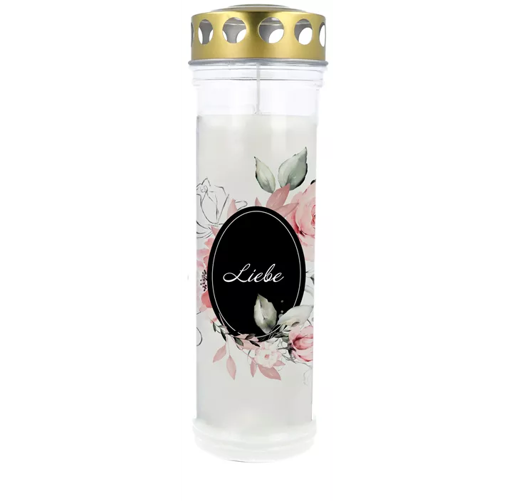 Grablicht mit Motiv 5 Tage transparent