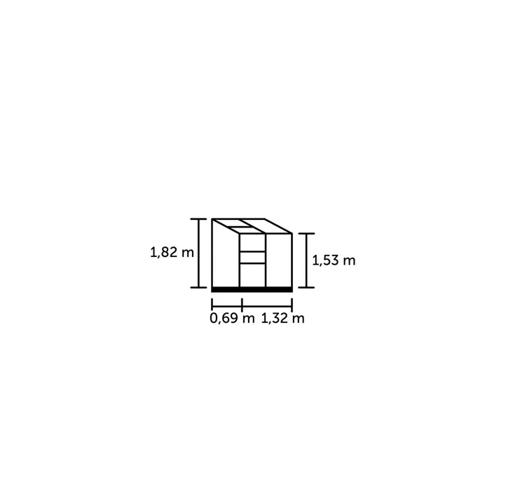mit 4 mm Polycarbonat, 69 x 132 x 153 cm
