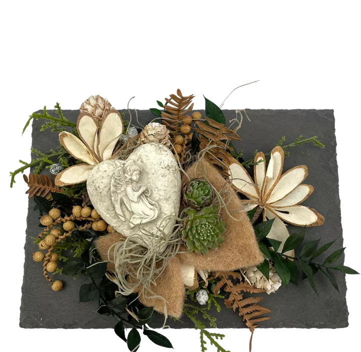 Urnen Arrangement Schieferplatte groß