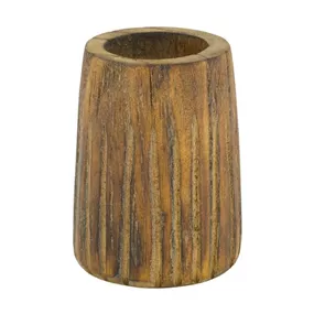 Holz Kerzenhalter mit Metalleinsatz