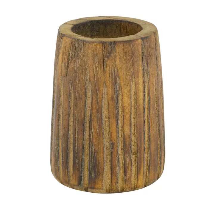 Holz Kerzenhalter mit Metalleinsatz