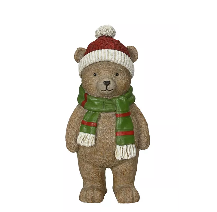 Bär mit Mütze aus Polyresin