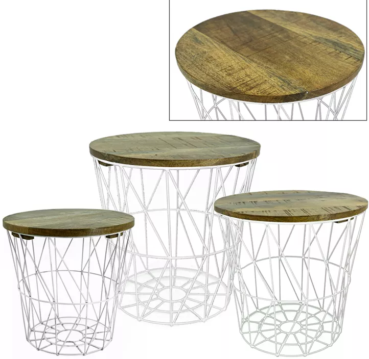 Beistelltisch Metall und Mangoholz