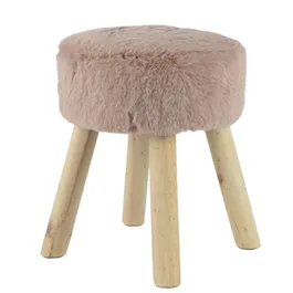 Hocker mit Kunstfell