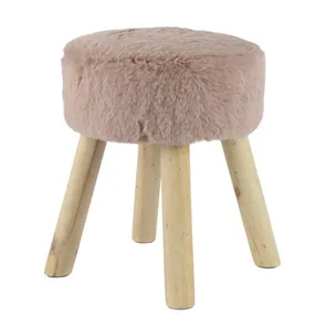 Hocker mit Kunstfell