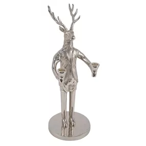Aluhirsch mit 2 Stabkerzenhaltern