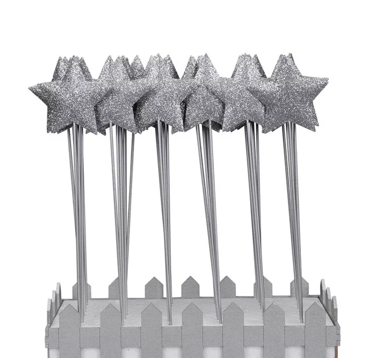 Glitzer-Stern am Stab