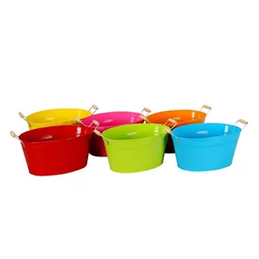 Schale oval mit Griff bunt