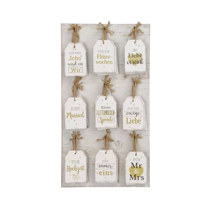 Geschenkanhänger Hochzeit, gold