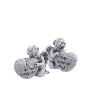 Grabdeko Engel mit Herz und Spruch