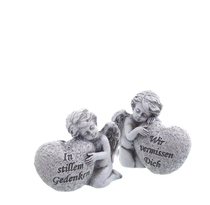 Grabdeko Engel mit Herz und Spruch