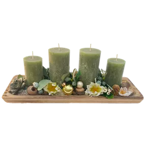 Adventbrett mit 4 Trendkerzen