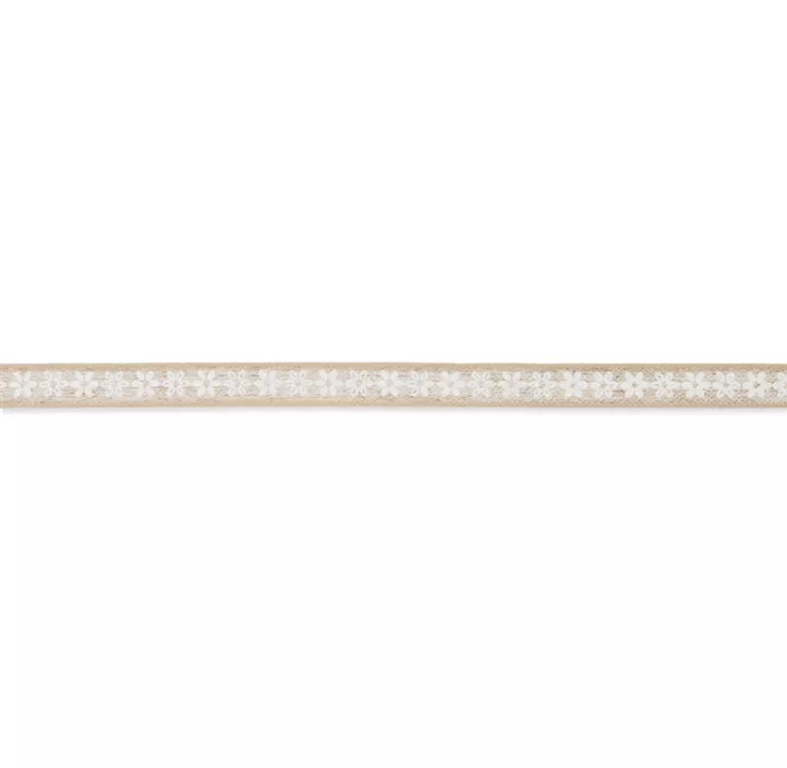 Leinen Druckband Blümchen