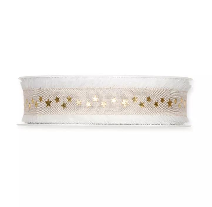 Leinen-Druckband Sternchen