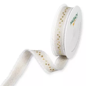 Leinen-Druckband Sternchen