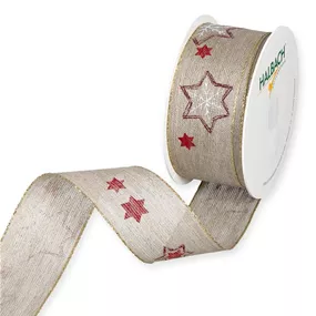 Leinen-Druckband Sterne