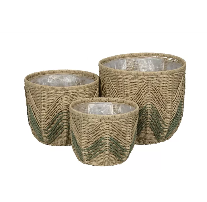 Korb rund natur-grün