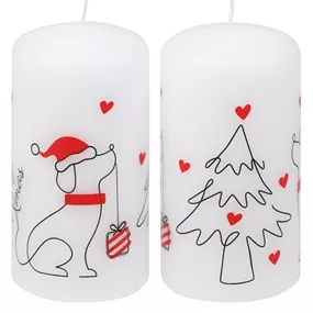 Stumpenkerze Woofy Xmas