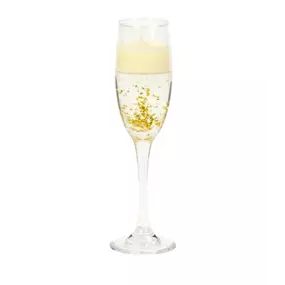 Kerze im Sektglas mit Glitzer