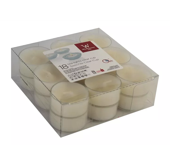 Teelichter im PVC Cup, 18 Stück