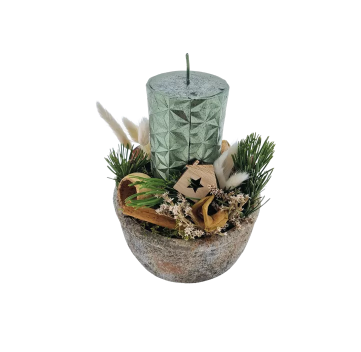 Adventgesteck mit Metallic Kerze