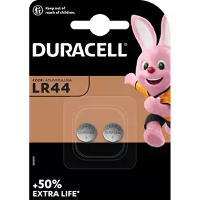 Duracell Alkali Knopfzelle LR44, 2 Stück