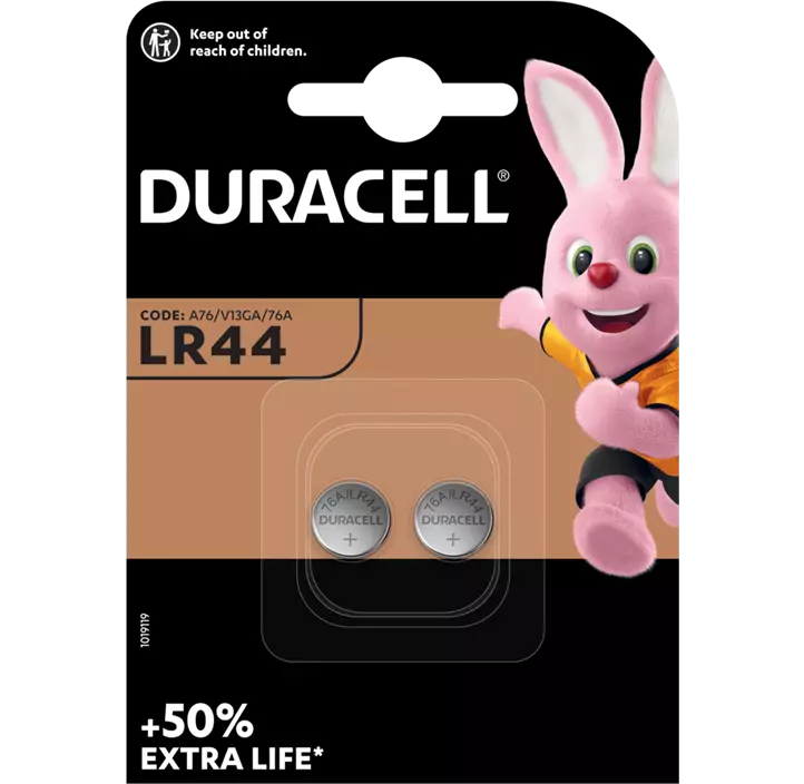 Duracell Alkali Knopfzelle LR44, 2 Stück