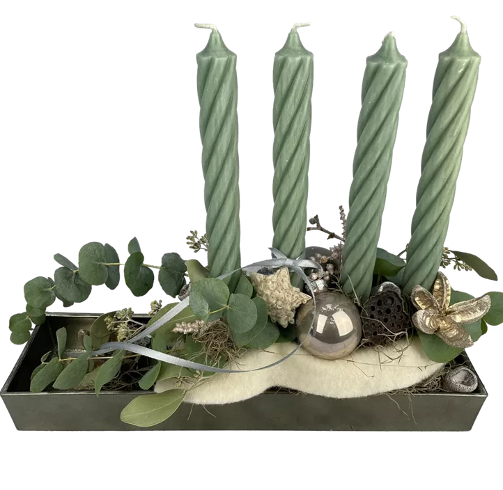 Adventkranz länglich mit Stabkerzen