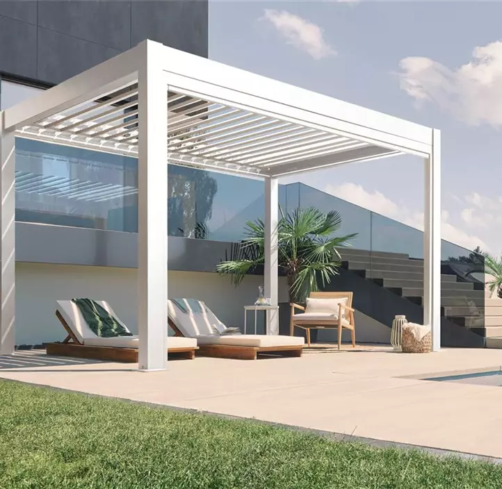 Pergola 4,5 x 3,5 , weiß-silber-metallic