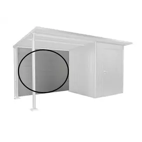 Rückwand Größe L für Seitendach, silber