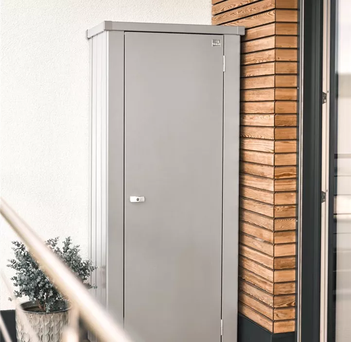 Terrassenschrank Julia Größe L HIGH, silber