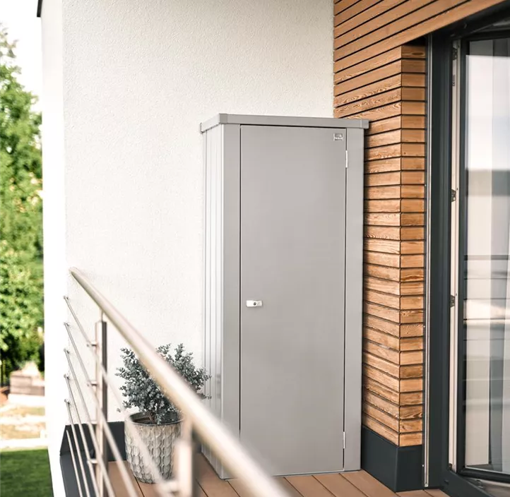 Terrassenschrank Julia Größe L HIGH, silber