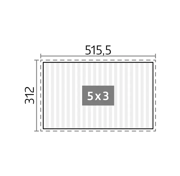 Pergola 5 x 3, weiß-silber-metallic