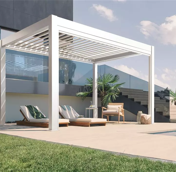 Pergola 5 x 3, weiß-silber-metallic