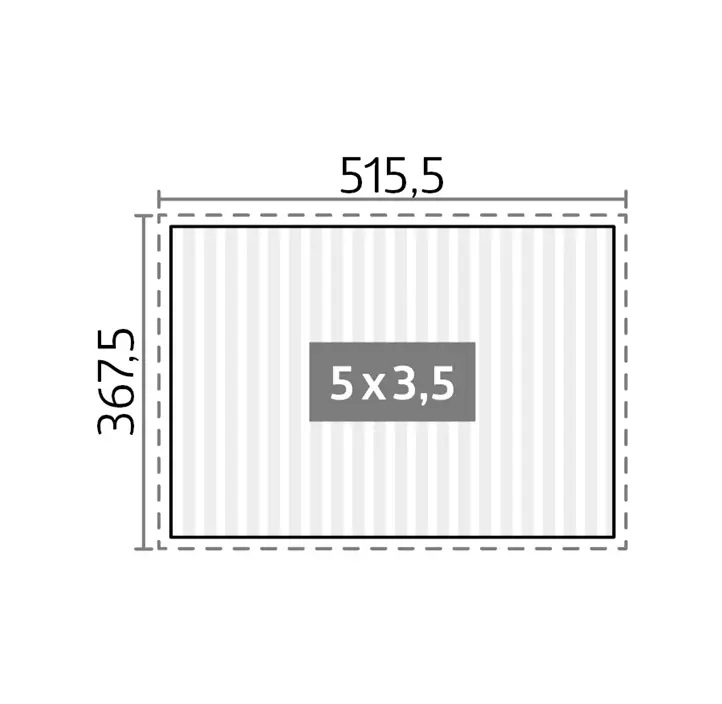Pergola 5 x 3,5 , dunkelgrau-silber-metallic