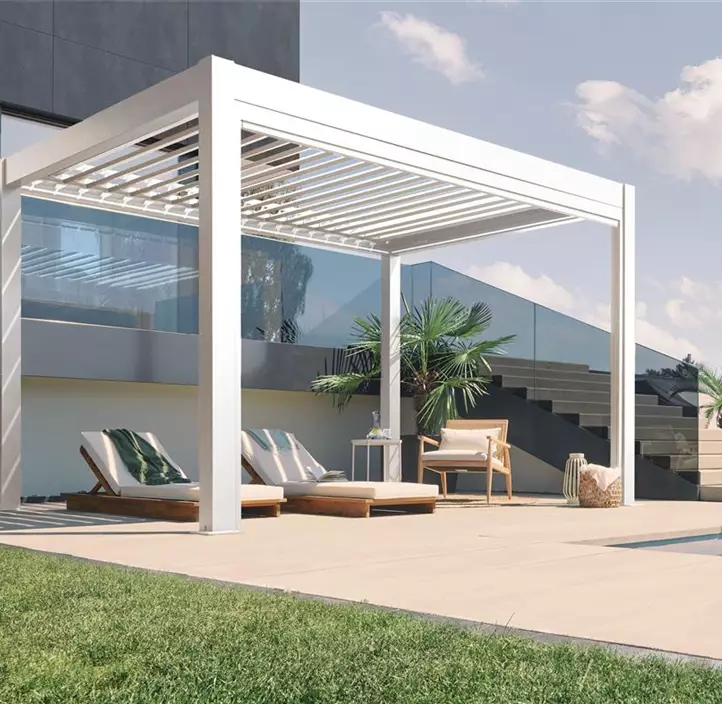 Pergola 5 x 3,5 , weiß-silber-metallic