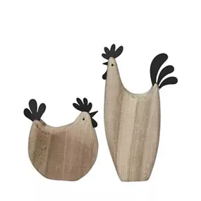 Hahn und Henne aus Holz