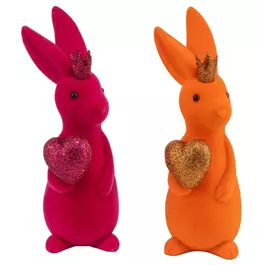 Deko-Osterhase, beflockt