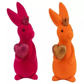 Deko-Osterhase, beflockt