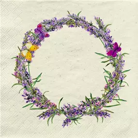 Serviette 'Blumenkranz Schmetterling'