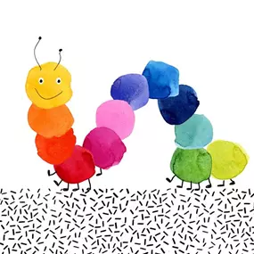 Serviette 'Bunte Raupe'
