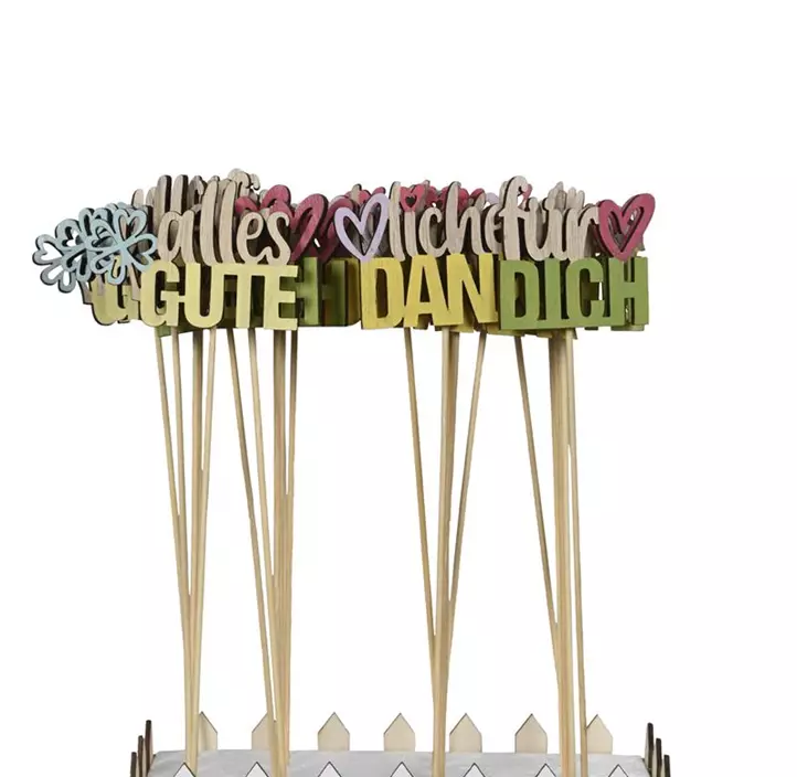 Blumenstecker Schriftzug