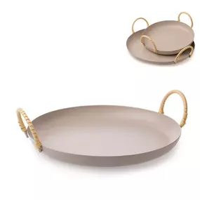 Deko Tablett aus Metall mit Griffen