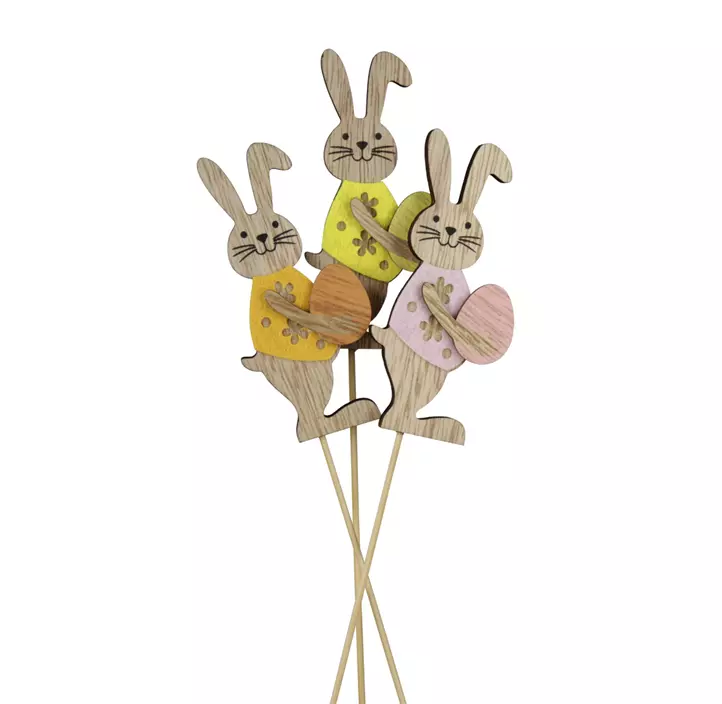 Blumenstecker Hase mit Osterei