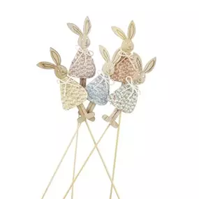 Blumenstecker Hase Wollart Holz