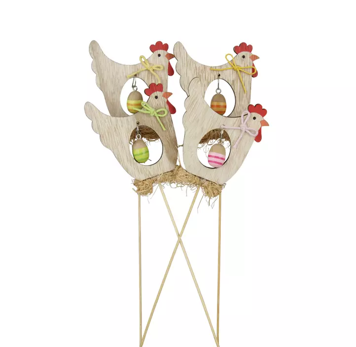 Blumenstecker Huhn mit Ei