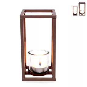 Windlicht Metall mit Glas
